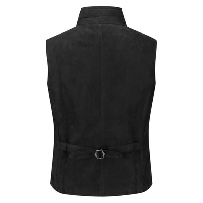 Men Vest Black Velvet Height Lapel Double Button Waistcoat For Wedding Banquet Business Office Casual Daily Work Men Suit Vest