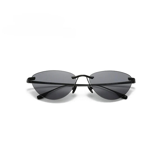 Frameless Cat Eye Sunglasses Fashion New Irregular Sun Glasses Titanium Men Driving Glasses Women Outdoor UV Resistant Eyewear