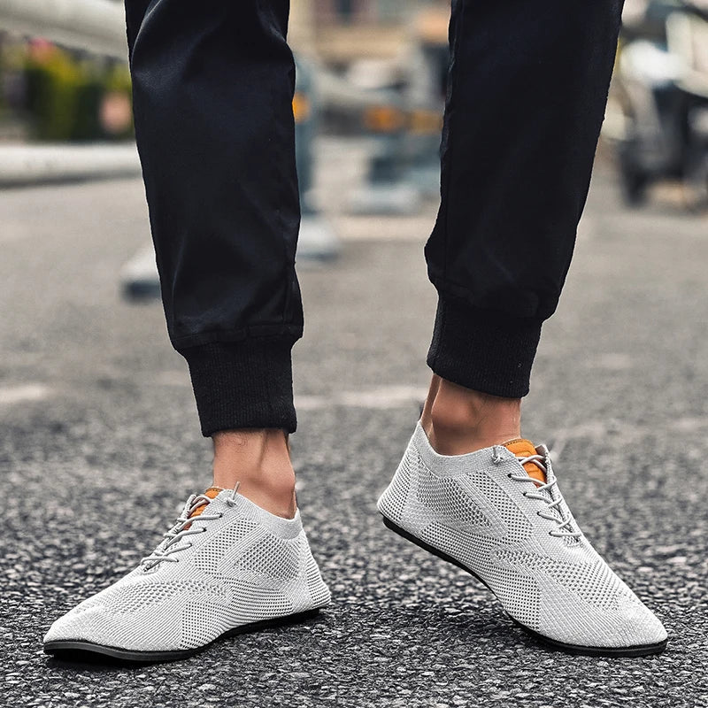 Summer Men Shoes Mesh Flat Outdoor High Quality Walking Shoes Comfortable Lace Up Breathable Non Slip Casual Man Shoe