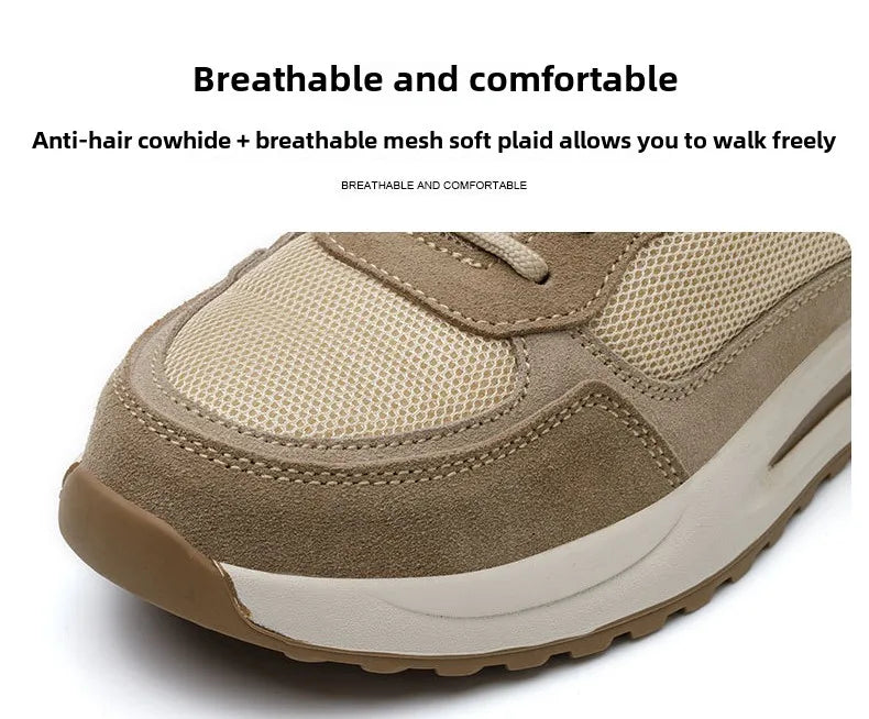 light summer safety shoes for men breathable work shoes odor proof work boots with steel toe cap construction protection shoes