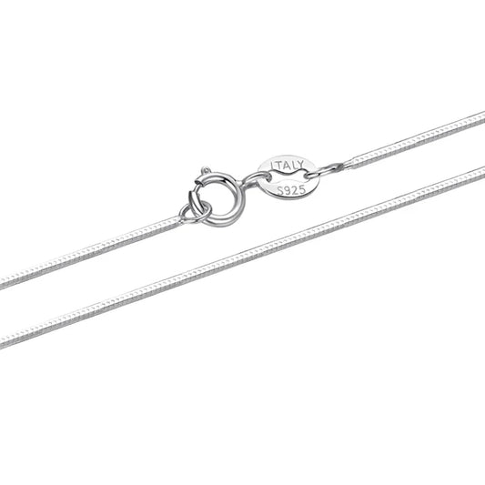 Solid Gold Over 925 Sterling Silver Chain Necklace for Women Girls, Thin Dainty Round Snake Chain For Daily Pairing