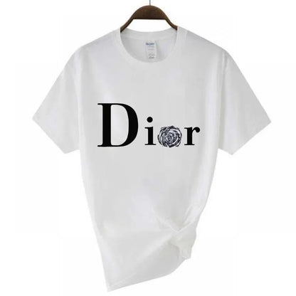Men's and Women's Letter Printed Short Sleeved Shirt Basic  Round Neck T-shirt Fashionable Casual Short Sleeved Summer Brand New