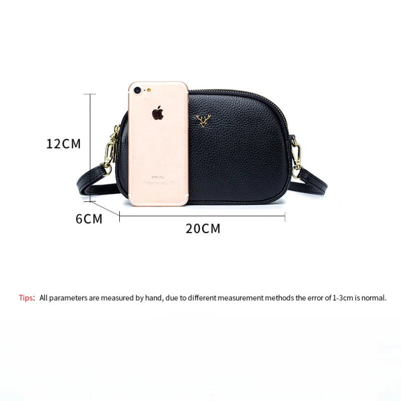 Genuine Leather Trend Shoulder Bag Luxury Totes Cowhide Handbag Versatile Crossbody Lipstick Phone Pouch For Women Grrls