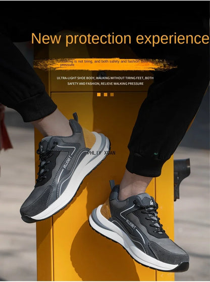 Fashion Men Safety Wrok Shoes Composite Toe Anti-smash Sneakers Industry Protective Boots Electrician Insulated Shoes Footwear