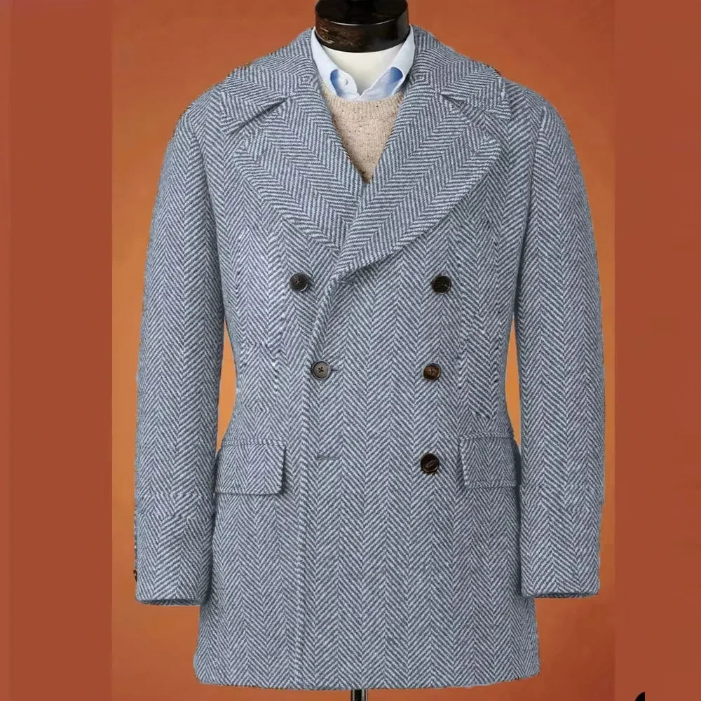 Men's Casual Blazer Herringbone Slim Fit Single Breasted Stylish Comfortable Jacket Men's Coat Double Breasted Blazer Men's Suit