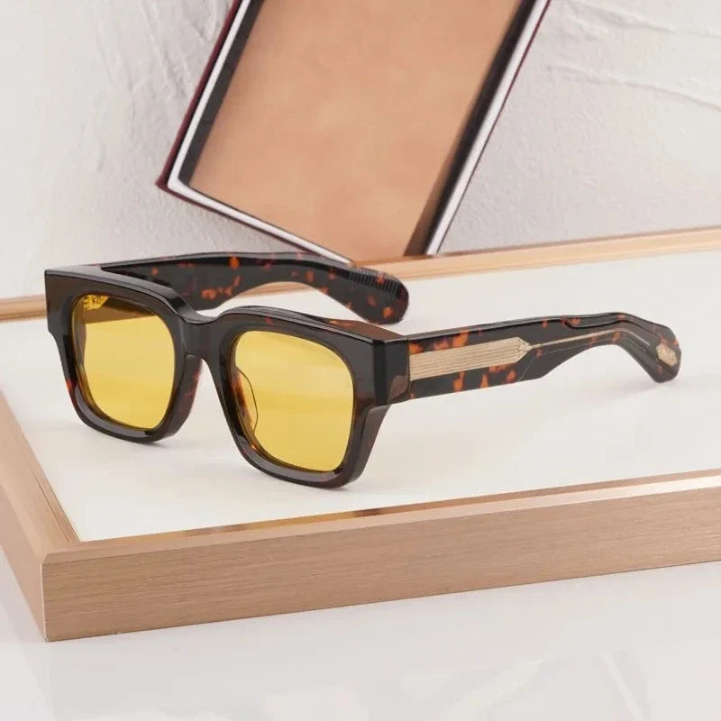 Retro Classical Sunglasses Men Square 10th Anniversary Limited Edition Acetate Handmade Japan Women UV400 with Case Gafas