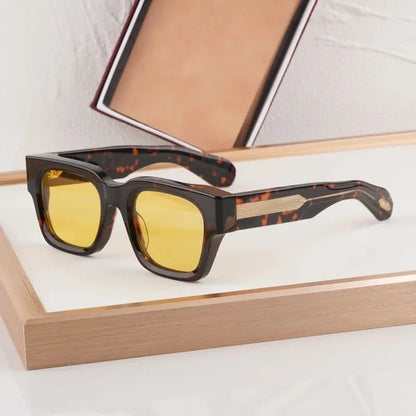 Retro Classical Sunglasses Men Square 10th Anniversary Limited Edition Acetate Handmade Japan Women UV400 with Case Gafas