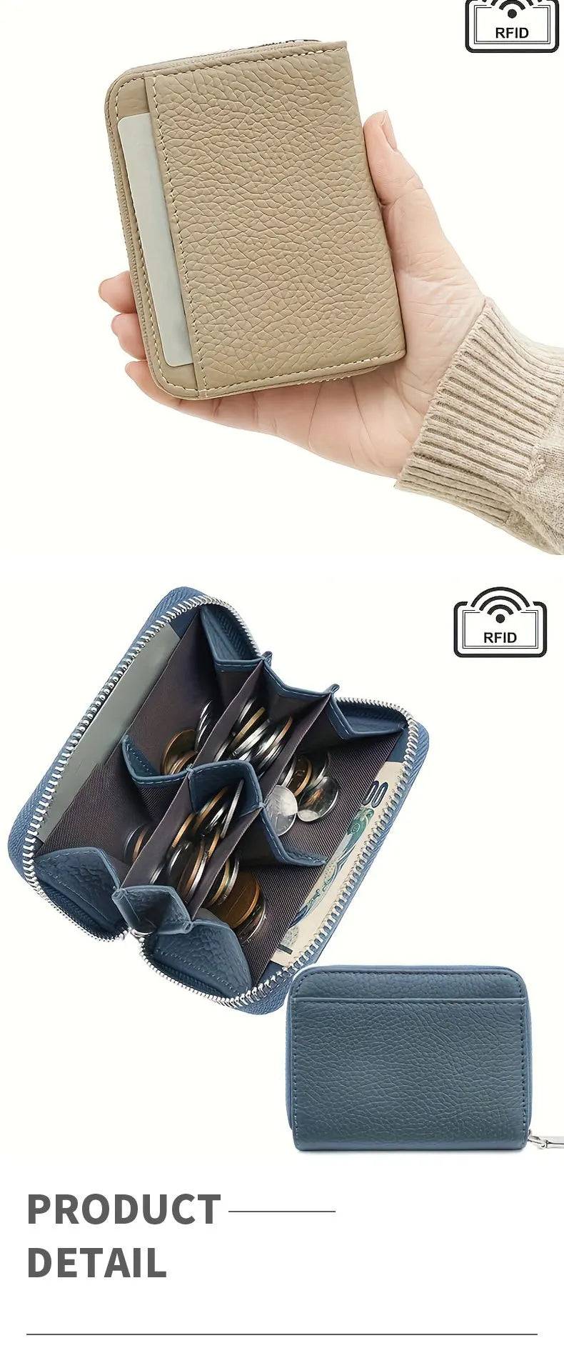 Nouveau porte-monnaie simple en cuir PU pour femmes et hommes, mini portefeuilles zippés, portable, avec plusieurs fentes pour pièces de monnaie, porte-cartes, petit portefeuille