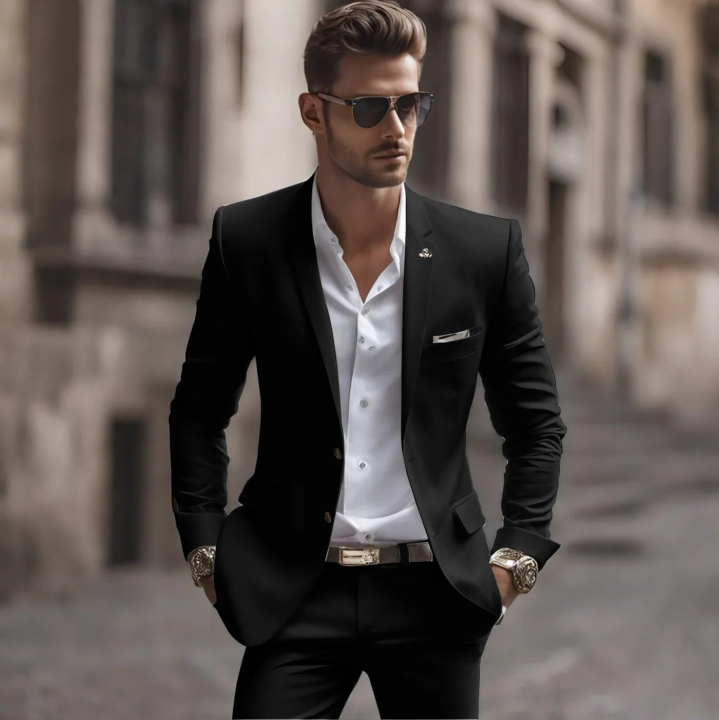 Summer White Men Suits Two Piece Fashion Notch Lapel Single Breasted Suit Slim Fit Elegant Smart Casual Groom Wedding Tuxedo