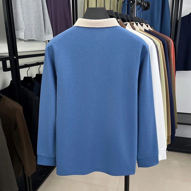 Design Brand Men's Polo Shirt Lapel Exquisite Embroid Long Sleeve Autumn New Breathable T-Shirt Business Leisure Trend Men'swear