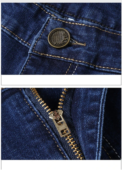 2026 Men's Slim Fashion Denim High Quality Male Pants Elastic Black Blue Leisure Jeans Brand Clothing
