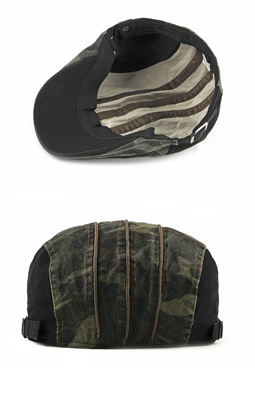 Fashion Caps for Men Newsboy Caps Camouflage Cotton Flat Peaked Cap Women Painter Beret Hats