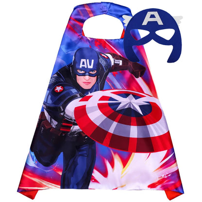 Halloween Super Hero Masquerade Mask Cape Cloak Anime Spider Man Batman Cloak Action Figure Marvel Toys Cosplay Party Gift