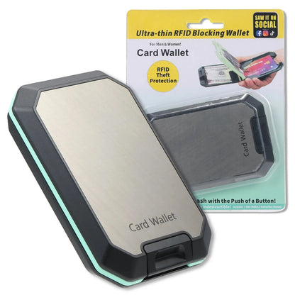 Customized Name RFID Blocking Wallet with Removable Money Clip Small Secure Crush Resistant ID Credit Card Holder Men Case Purse