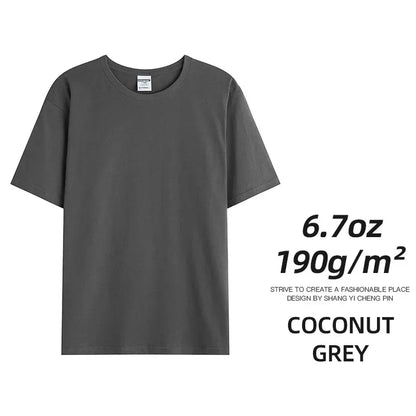6.7oz 190grams Combed Cotton Tees Tshirts Mens Solid Tops Woman Male Custom Team Uniform Class Clothes Summer Customization