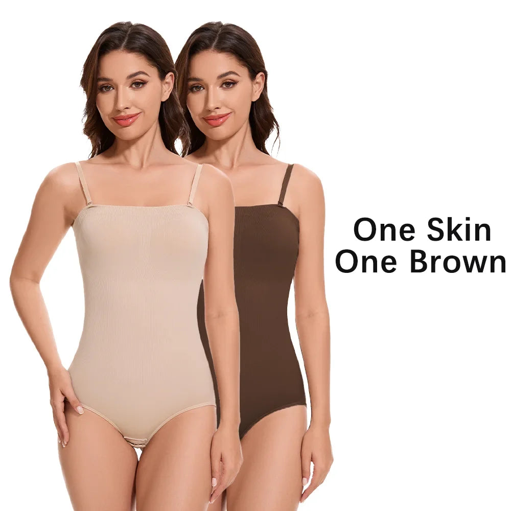 Slimming Strapless Bodysuit Off Shoulder Women Shorts Shapewear Tummy Control Body Shaper Sexy Fajas Underwear Bodysuits