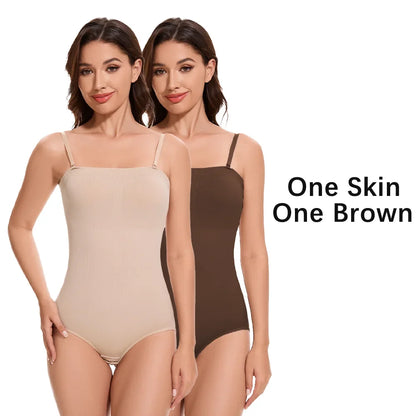 Slimming Strapless Bodysuit Off Shoulder Women Shorts Shapewear Tummy Control Body Shaper Sexy Fajas Underwear Bodysuits