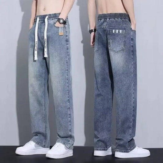 Men's Loose Fit Straight Leg Wide Leg Pants New Spring/Summer Casual American Trendy Brand Boys' Casual Jeans