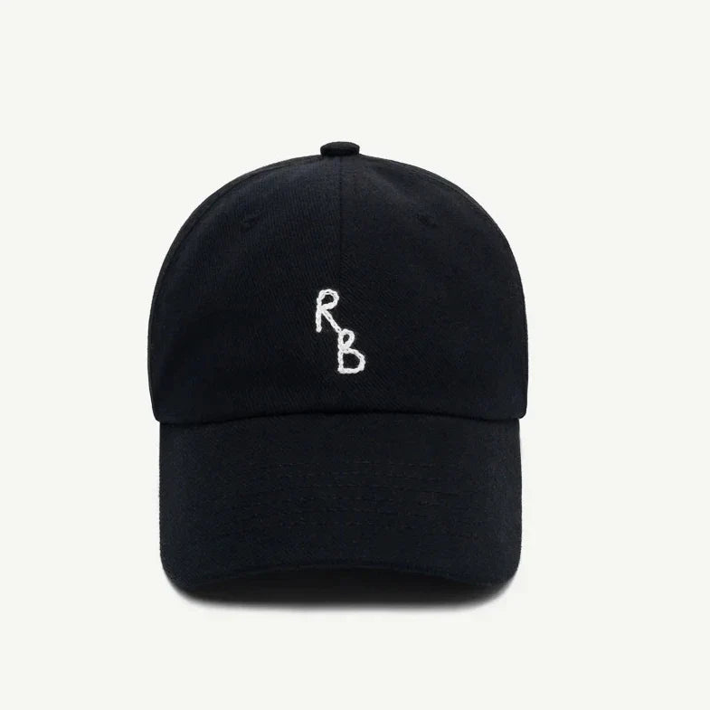 Casual Monogram Cotton Baseball Cap for Men and Women Hand-Dyed Soft Fabric Dad Hat with Hand-Embroidered Letters