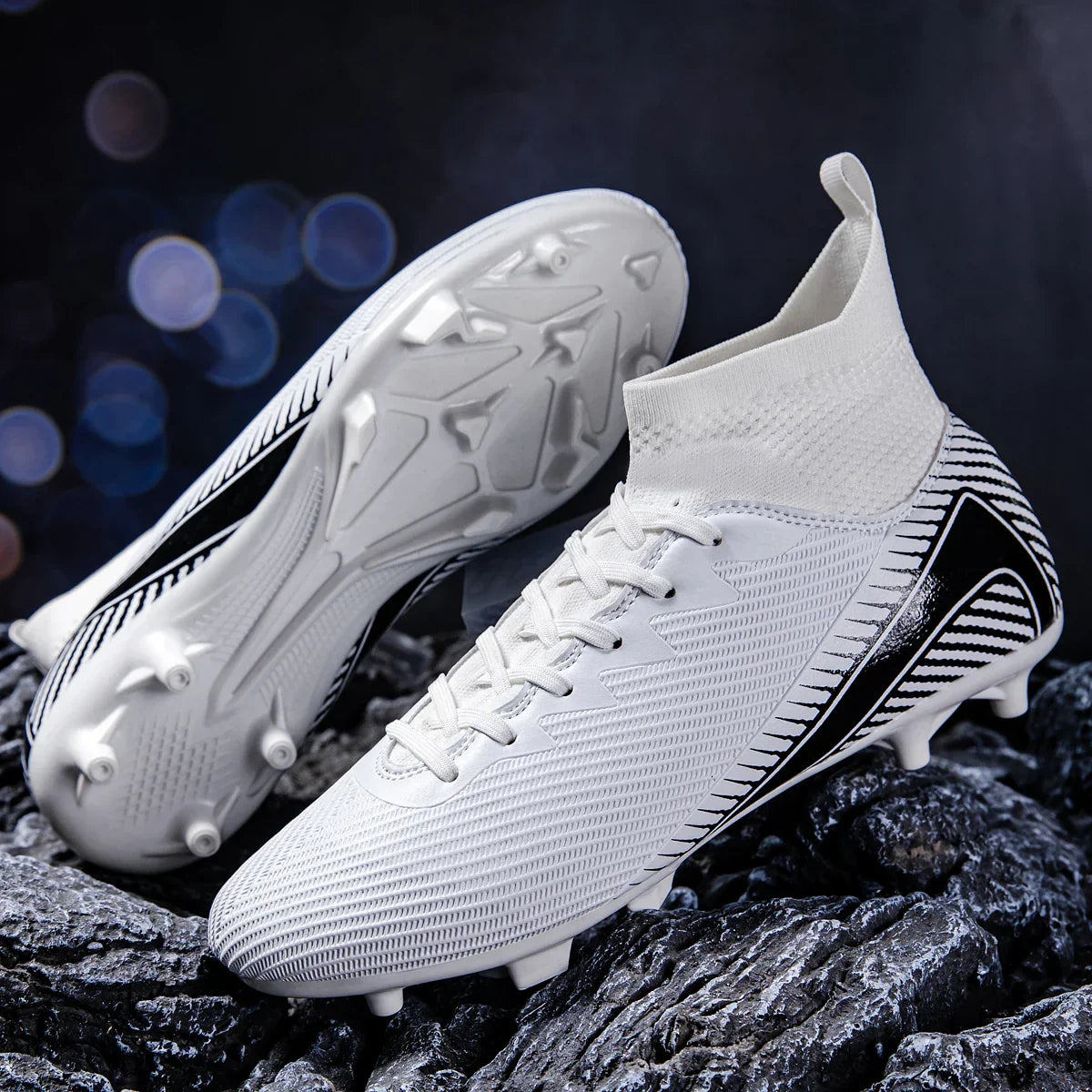AG/FG Football Boots Unisex Kids Youth PU+Fabric Upper TPU Sole Anti-Slip Durable Outdoor Sports Pitch Training Shoes