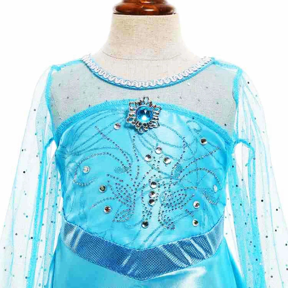 Elsa Dress for Girls Elsa Costume Snow Queen Anna Dress Cosplay Birthday Party Children Kids Carnival Girl Halloween Costume