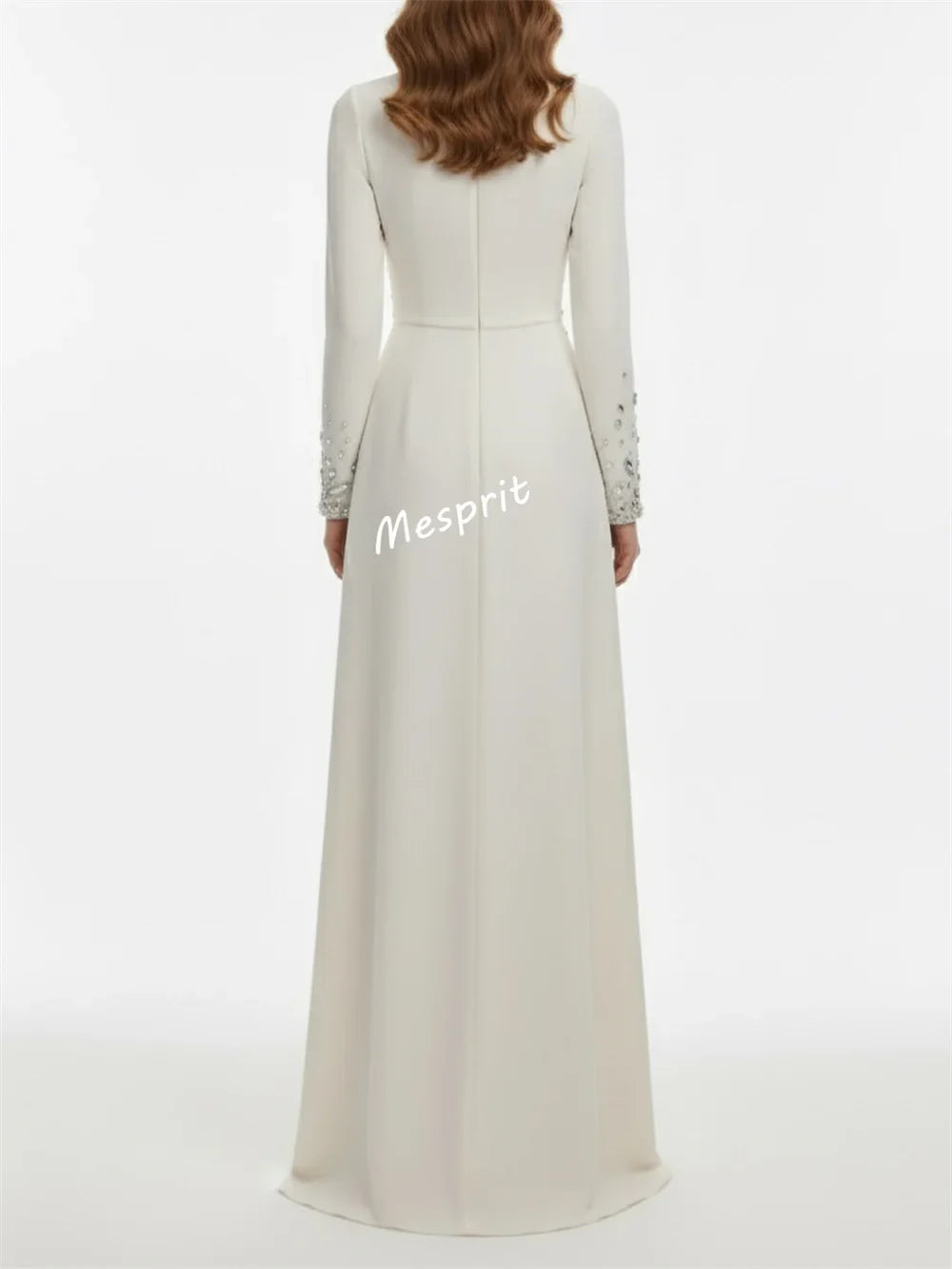 Customized Luxury Evening Dress Rhinestone O-Neck A-line Long Dresses Bespoke Occasion Elegant Party Wedding High Quality