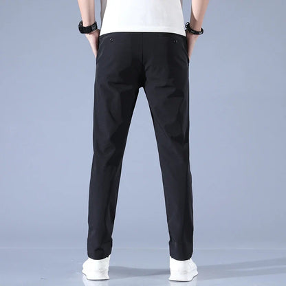 2026 Spring Summer Men's Ice Silk Golf Casual Slim Straight Thin Trousers Male Fashion Stretch Breathable Jogging 28-38