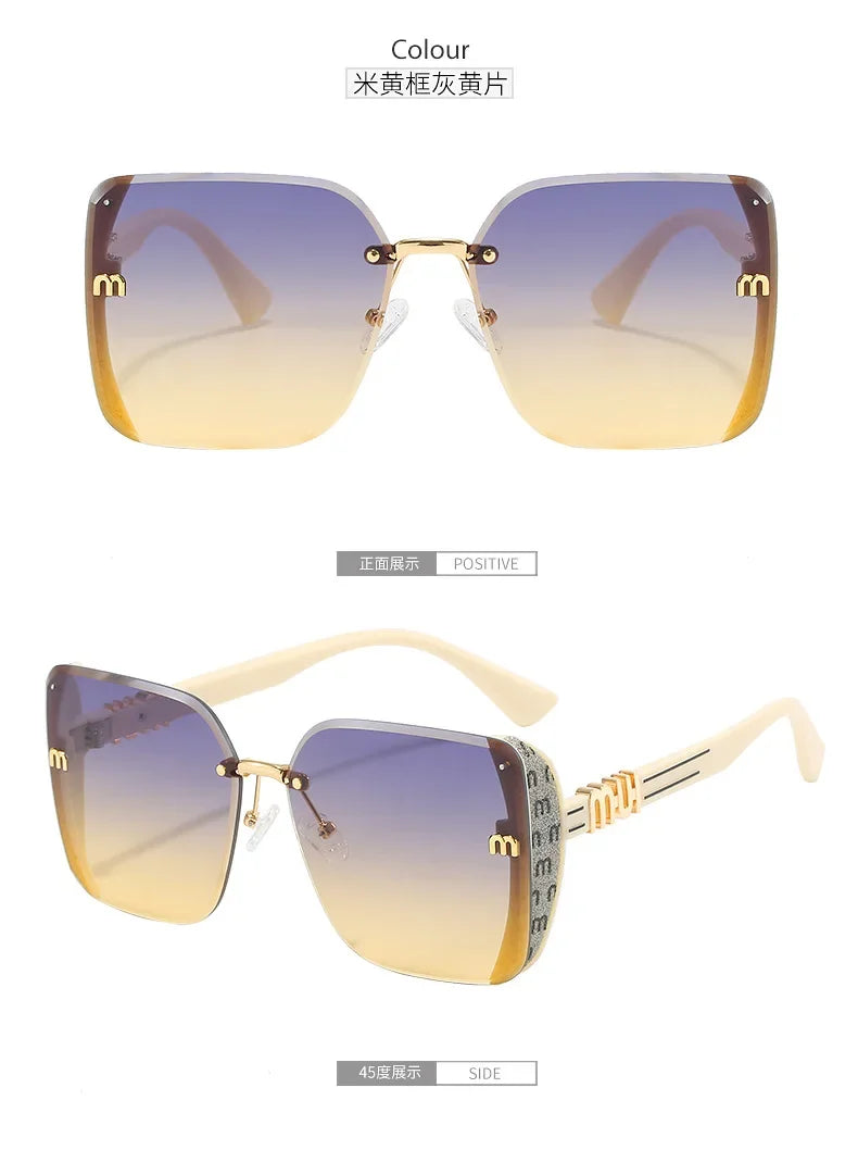 New Fashion Square Sunglasses Women Luxury Brand Anti Strong Light Vintage Large Frame Cool Sun Glasses Gafas De Sol Mujer