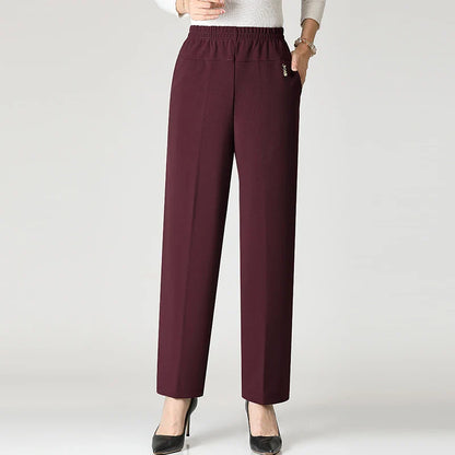 2025 Autumn Fashion Pants Brand Elastic Waist Size Women's Plus Size Thin Pants Casual Office Outdoor Pants