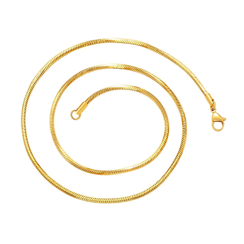 Luxury 24K 9999 Pure Gold real gold Snake Bone Chain Necklace Women Simple All-match Pendant Clavicle Chain