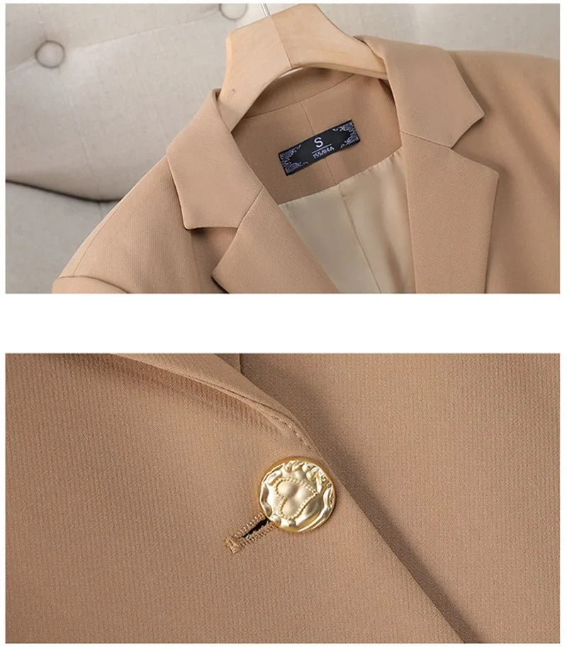 Spring Autumn Fashion Short Women Blazers Elegant Female Suits Jacket Tops Casual Solid Long Sleeve Office Lady Blazer Coat 4XL