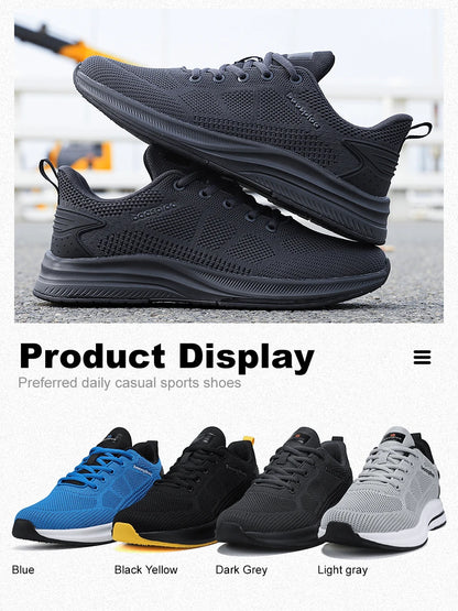 Men Running Shoes Brand Male Designer Mesh Casual Sneakers Lightweight Lace-Up New Male Outdoor Sports Tennis Shoe