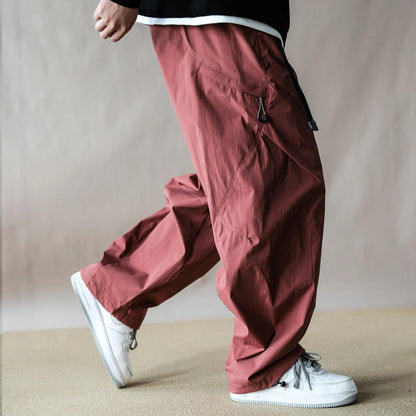 Mens Outdoor Water Resistant Quick Dry Cargo Jogger Pants Loose Fit Lightweight Breathable Streetwear Trendy Summer Casual Baggy