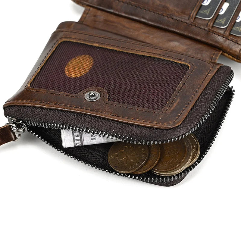 Portefeuille de luxe de marque de créateur pour homme, porte-cartes en cuir véritable souple, petit porte-monnaie pour pièces de monnaie et cartes de crédit, portefeuilles masculins à glisser dans les poches.