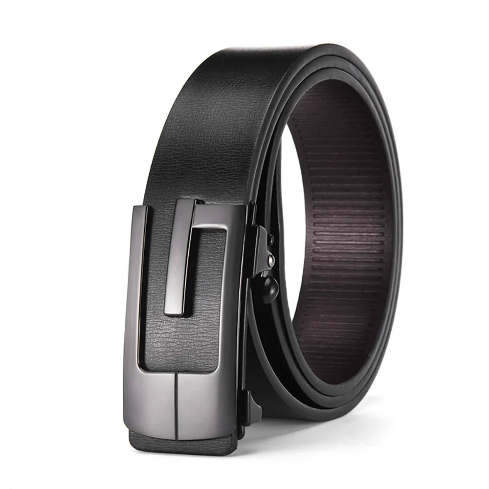 Fashionable and Simple Men's G-Shaped Metal Automatic Buckle Belt High Quality Men's Business Belt Suitable for Formal Occasions