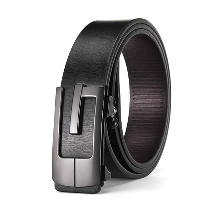 Fashionable and Simple Men's G-Shaped Metal Automatic Buckle Belt High Quality Men's Business Belt Suitable for Formal Occasions