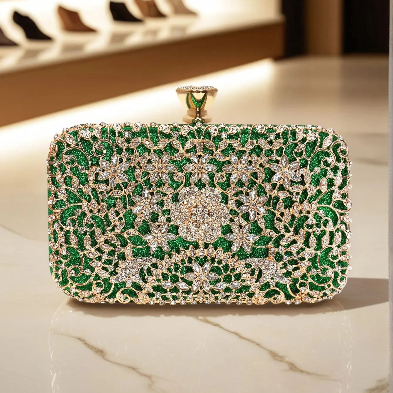 Hollow Out Style Diamonds Clutch Luxury Metal Rhinestones Evening Bags Flap Party Wedding Handbags Purse