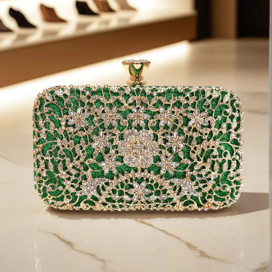 Hollow Out Style Diamonds Clutch Luxury Metal Rhinestones Evening Bags Flap Party Wedding Handbags Purse