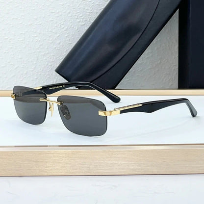 Luxury THE ARTIST I Rimless Sunglasses Alloy Acetate Designer Brand Fashion Design Irregular Square UV400 High Quality Men Women
