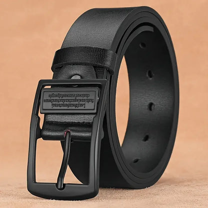 Leather Men's Belt Fashion Metal Alloy Pin Buckle Adult Luxury Brand Jeans Business Casual Waist Male Strap Brand