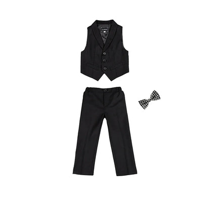 Exjojn Solid 2-Piece Vest Trousers Set for Kids, Wedding Ring Bear Suit Set, Chidren Formal Dress Wear 90-170cm Boys Sets