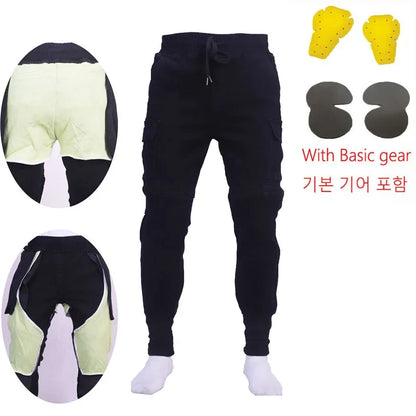 Motorcycle Riding Jeans Pants Soft And Casual Inset Gear Wear-resistant Fireproof Kevlar Protective Layer On Hips And Knees