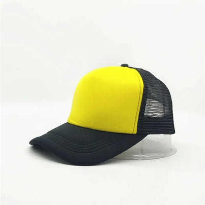 Unisex Cheaper 5 Panel Trucker Hat For Adult Summer Net Baseball Cap Men Women Sponge Mesh Adjustable Sun Hat Visor
