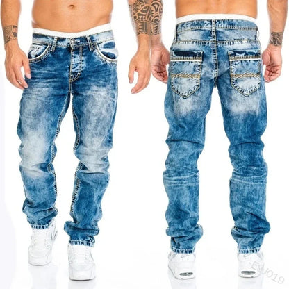 New 2025 high-quality Fashion Casual Cotton Business Black Denim Pants Male Trousers Men's Stretch Regular Fit Jeans S-XXXL
