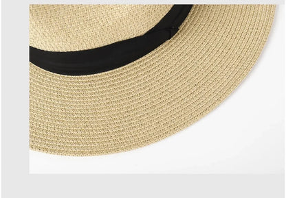 Unisex Panama Straw Hat Wide Brim Summer Beach Sun Protection Fedora Style - Sizes 55-57/58-60/61-64cm (Large/Plus)"
