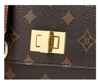 Vintage Monogram Chain Crossbody Bag for Women Luxury Designer Small Square Shoulder Bag Ladies Fashion Handbag