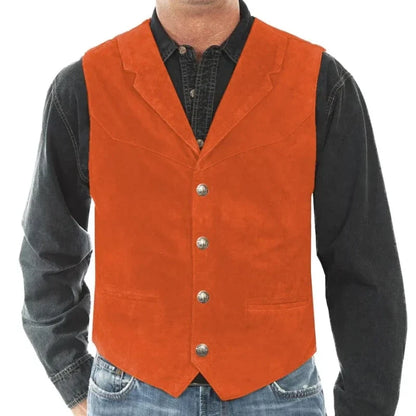 Men Vest Brown Frosted Velvet Solid With Lapel Business Casual Waistcoat For Formal Wedding Party Banquet Work Men Suit