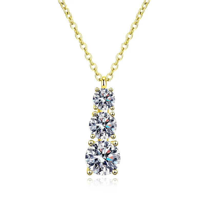 D VVS1 Moissanite Diamond Necklace for Woman Wedding Jewely with GRA 925 Sterling Sliver Plated 18k White Gold Necklace