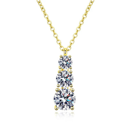 D VVS1 Moissanite Diamond Necklace for Woman Wedding Jewely with GRA 925 Sterling Sliver Plated 18k White Gold Necklace