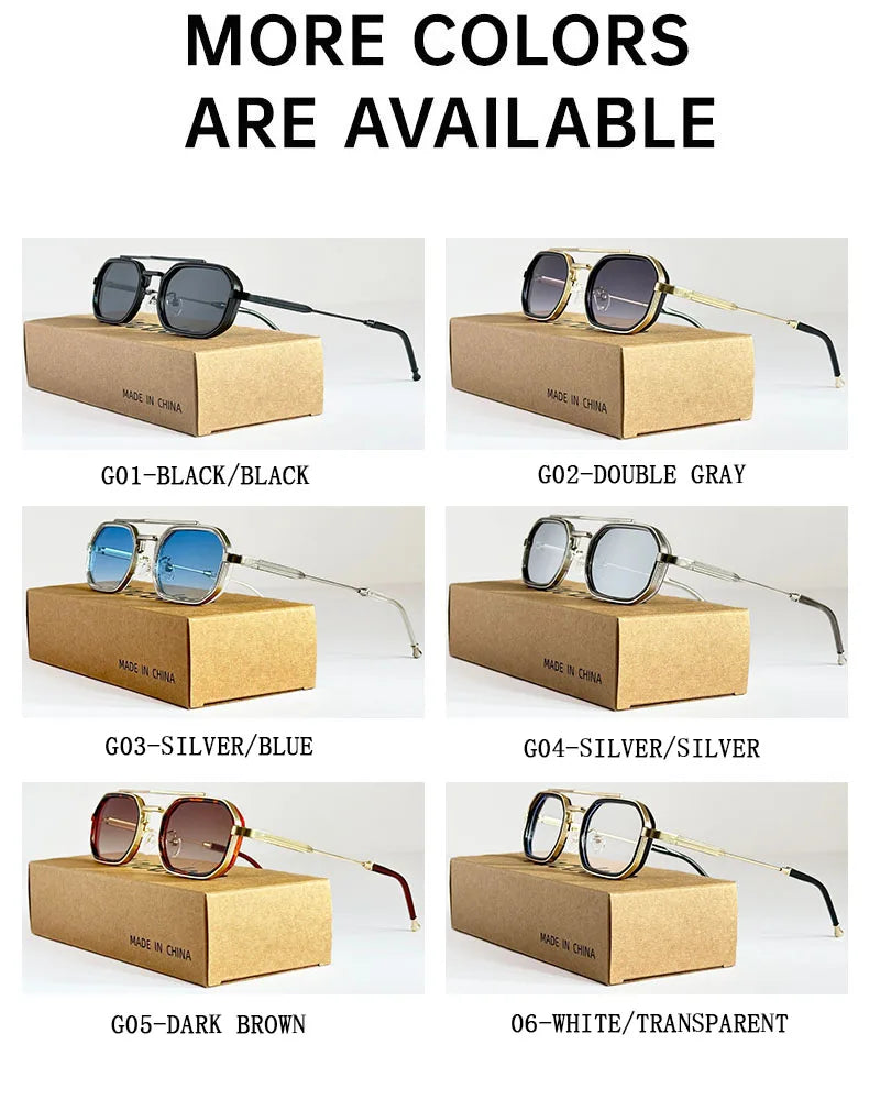 Square Punk Sunglasses For Men Luxury Vintage Steampunk Sunglasses Women Trendy Fashion Glasses Dropshipping Gafas De Sol Hombre